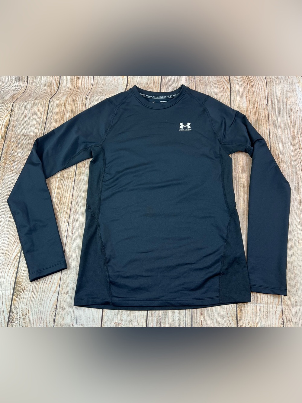 Under Armour Boys ColdGear Long Sleeve Shirt Black Size Youth XL Fitted